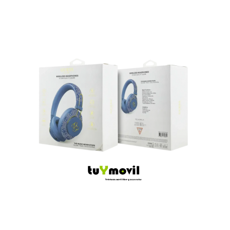 Guess 4G Gold Logo ENC Auriculares Bluetooth Azul