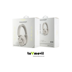 Guess ANC ENC Metal Logo Auriculares Bluetooth Beige