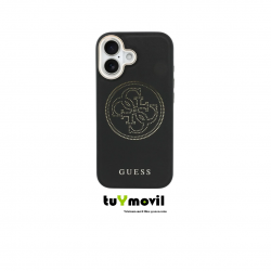 GUESS Funda iPhone 17 con Magsafe Diseño Perforado Negra