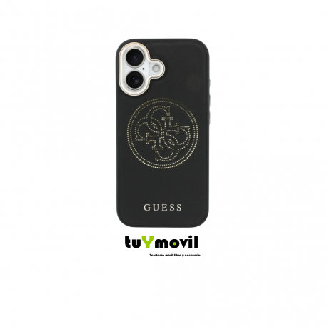 GUESS Funda iPhone 17 con Magsafe Diseño Perforado Negra